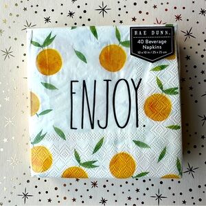 Rae Dunn Cocktail Napkins with Enjoy & citrus motif